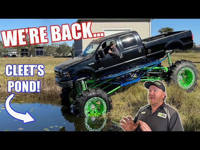 Our Mega Truck RIPS!!! The JH Diesel Mega Truck Is BACK!!! First Place We Take It Is Cleetus's Pond!