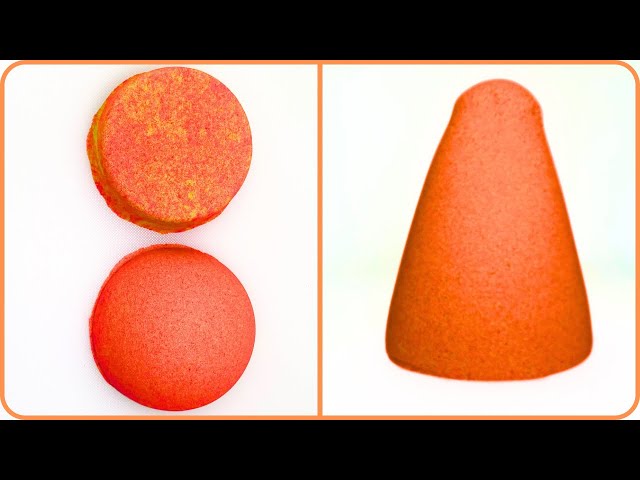 ASMR Sand Cutting, Slicing, Mashing Orange Kinetic Sand ODDLY SATISFYING