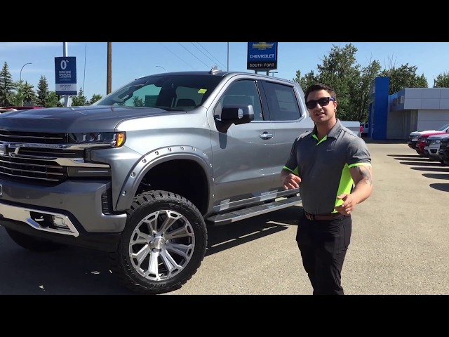 Custom 2019 Lifted Satin Steel HC Chevrolet Silverado 1500 High Country - Edmonton Chev Dealer