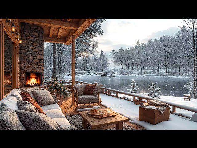 Relaxing Background Jazz Playlist ❄️ Cozy Winter Balcony Ambience & Smooth Jazz Instrumental Music