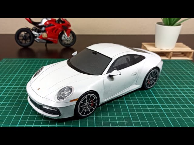 Porsche 911 Carrera S PaperCraft tutorial Cardboard car - free templates.