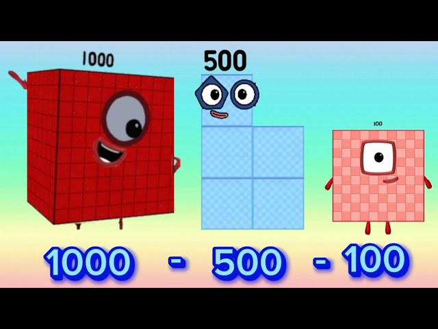 NUMBERBLOCKS | SUBTRACTION OF 3 EVEN BIG NUMBERS | LEARN TO COUNT | hello george