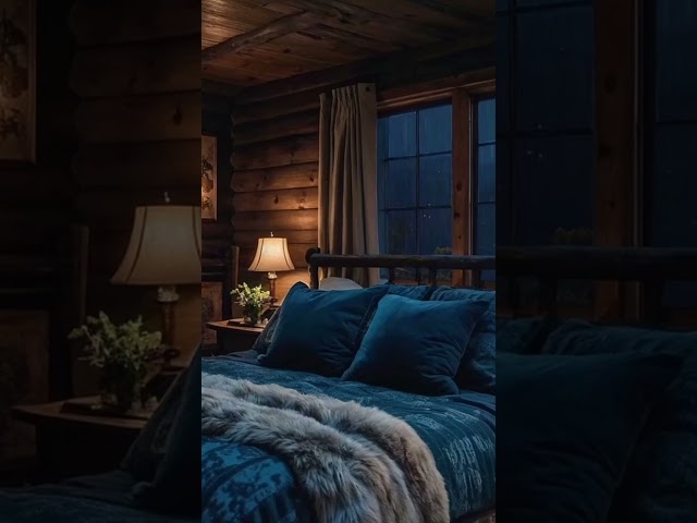 Thunderstorm and Fireplace Sounds for Insomnia | Cozy Bedroom ASMR Ambience for Deep Sleep Short