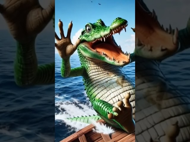 Crab saves crocodile #Crab #saves #crocodile #shortvideo #fylシ #fyp #aivideo