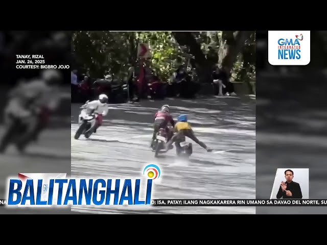 Motorcycle rider, patay nang sumalpok sa ilang manonood habang nakikipagkarera umano | Balitanghali