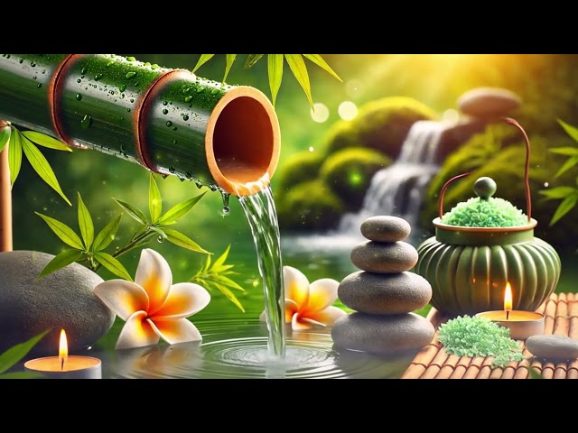 Bamboo Water Fountain - Relaxing Piano Music & Soothing Water Sounds