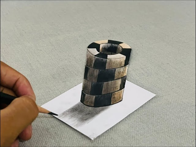 easy draw 3d on paper for beginners, how to draw 3D