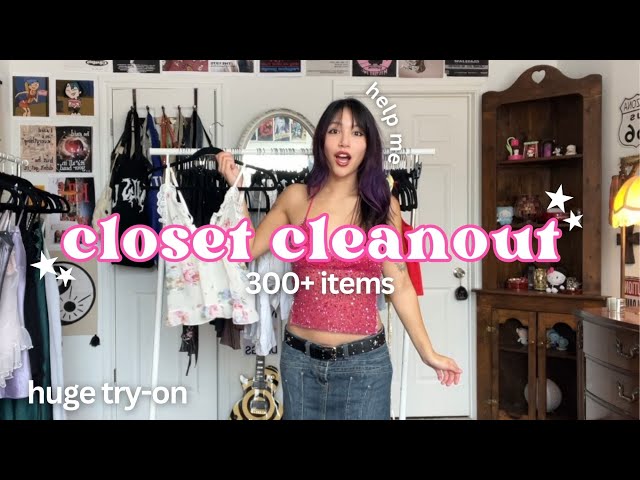 EXTREME CLOSET CLEANOUT! trying on all my clothes