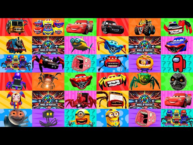 EPIC MONSTER BATTLE ⚔️ Sally Carrera , SpongeBob Spider , Bus Eater, Evil McQueen Exe , McQueen !!!