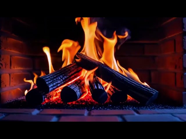 FIREPLACE  🔥 Cozy Fire Ambience (10 HOURS). Fireplace video with Burning Logs & Fire Sounds