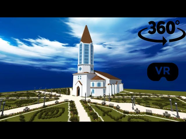 White Modern Church in Minecraft | ( 360° Video VR )