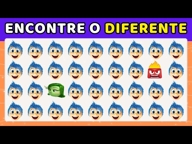 💥25 DESAFIOS INCRIVÉIS 🕵️‍♂️EDIÇÃO Divertida Mente/Inside Out 🎬 Encontre o EMOJI Diferente!👀 QUIZ