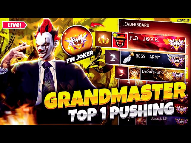 🥵 NEW S43 GRANDMASTER PUSHING 🛑 தமிழ் REGION TOP 1 PUSHING 🔥 FW JOKER ON LIVE #freefirelivetamil