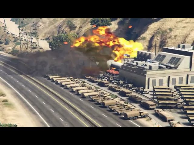 Irani Fighter Jets, Drones & Helicopter Attack on Israeli Oil Supply Convoy in Jerusalem - GTA 5