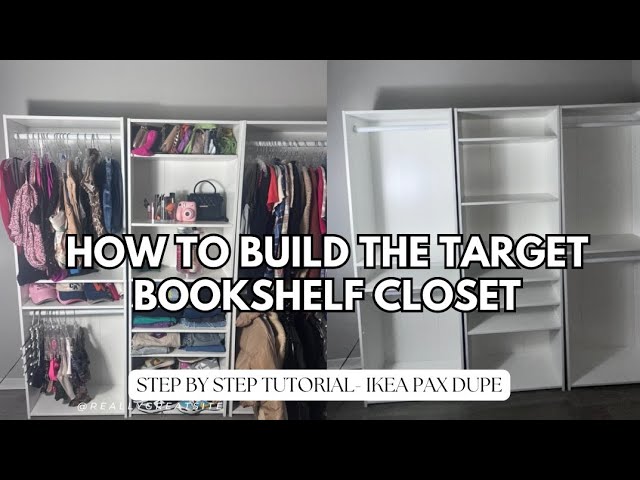 How to Build the Target Bookshelf closet | Step by  Step Tutorial | IKEA PAX DUPE| DIY CLOSET SYSTEM