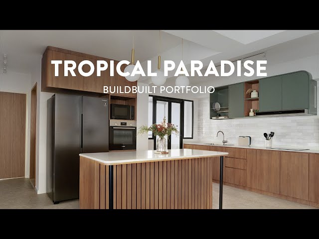 Tropical Paradise with a Large Kitchen Island Counter | BuildBuilt Portfolio