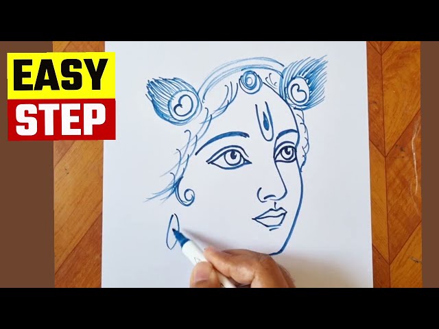 Easy Lord Krishna Drawing || Krishna bhagwan drawing