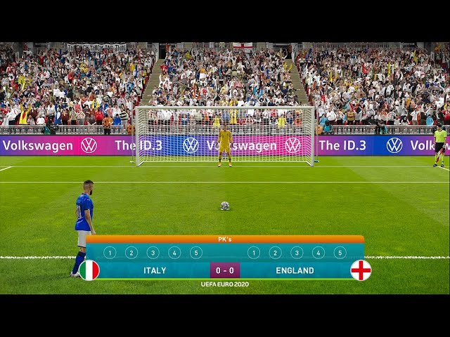 ITALY vs ENGLAND -  Penalty Shootout -Euro 2020- Full gameplay PES 2021