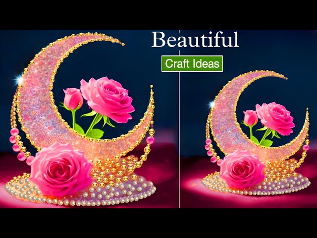 Beautiful Half Moon Using Waste Plastic Bottle | Handmade Gift | Easy Paper Crafts 💞🙂