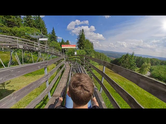 3D Mountain Alpine Coaster TRAPPER SLIDER VR Roller Coaster #VR180