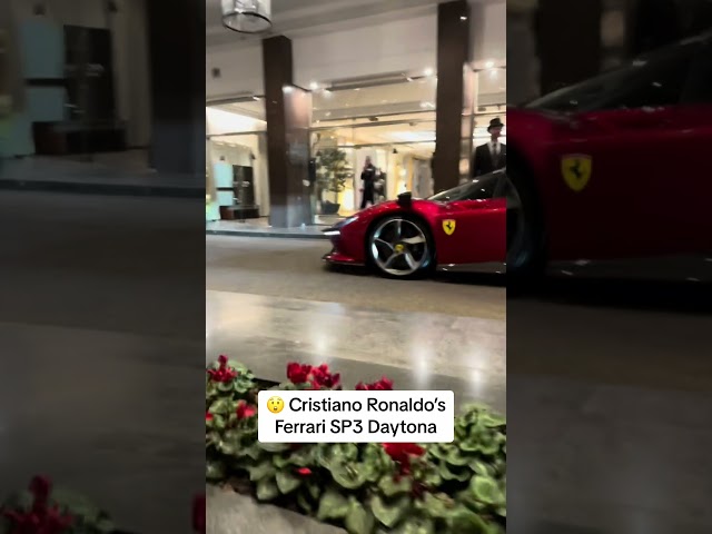 Cristiano Ronaldo arrives at Four Seasons in his Ferrari Daytona SP3 🤯