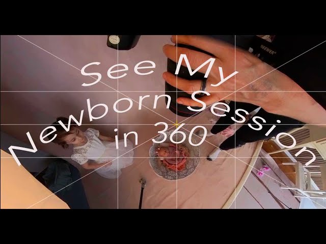 Newborn Photography session in 360 degrees. How to photograph a baby in a prop with strobe light.