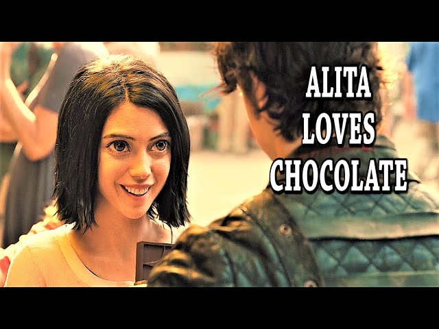 Alita Battle Angel loves chocolate [Horizontal Flip]