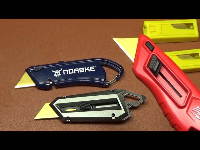 Various Utility Knives: Norske, Milwaukee Slide, and Nova 6 in 1