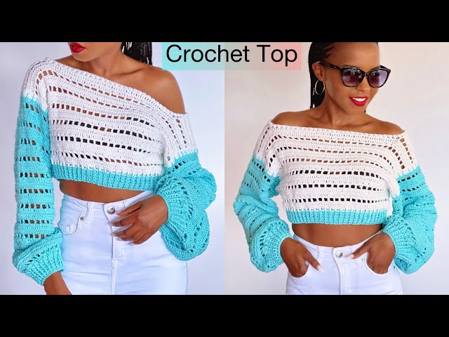 Crochet Easy Off Shoulder Sweater Top