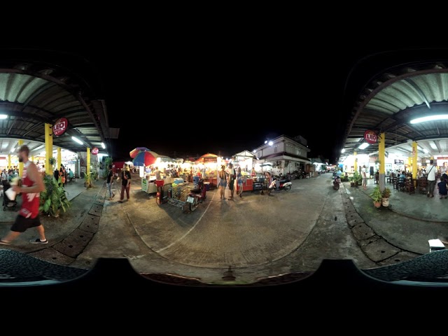 Koh Phangan - Phantip Food Market / Court - Video - 2019 - 4K - VR - 360