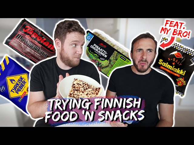 TRYING FINNISH FOOD AND SNACKS Feat. My Brother!