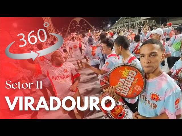 Inside the Bateria, Viradouro plays their samba 2025 in Setor 11, 360°