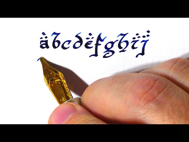 The Lord of the Rings handwriting style, lowercase letters with a fountain pen Handwriting Practice