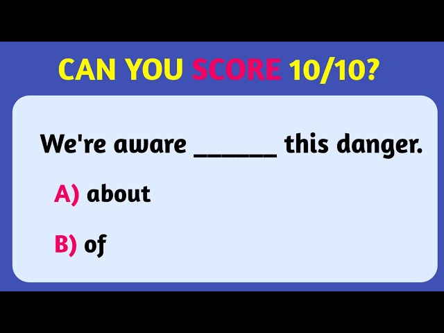 Mixed Grammar Quiz : CAN YOU SCORE 10/10? | Mixed Grammar English