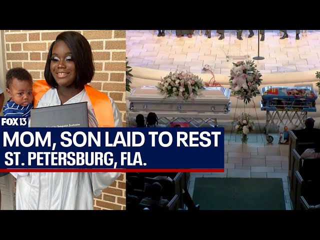 Family lays murdered mother, 2-year-old son to rest in private funeral service