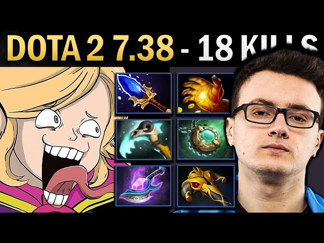 Invoker Gameplay Miracle with 18 Kills and Monocle - Dota 7.38