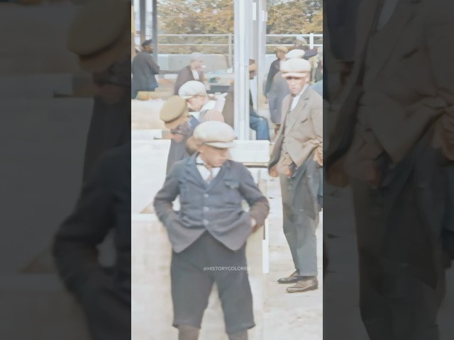 People at a Livestock Market in 1928 - Restored Footage