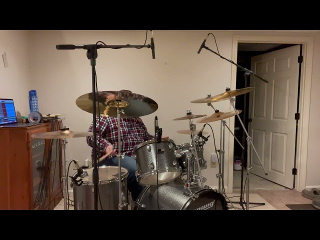 Playing the Ludwig Back Beat drum set