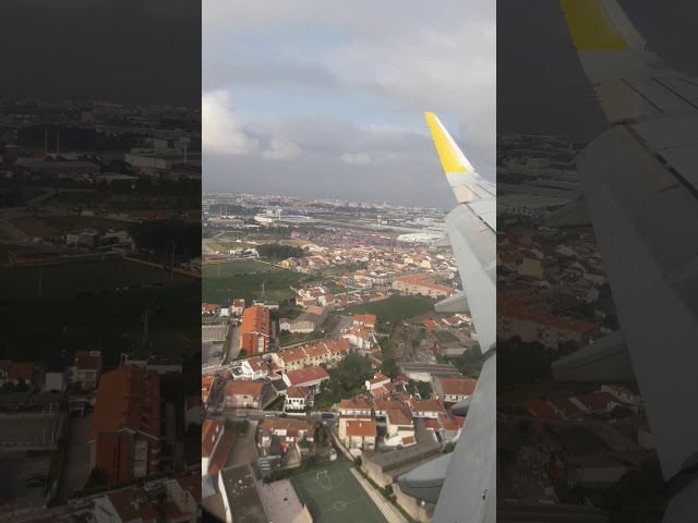 Flight landing in Portugal Airport