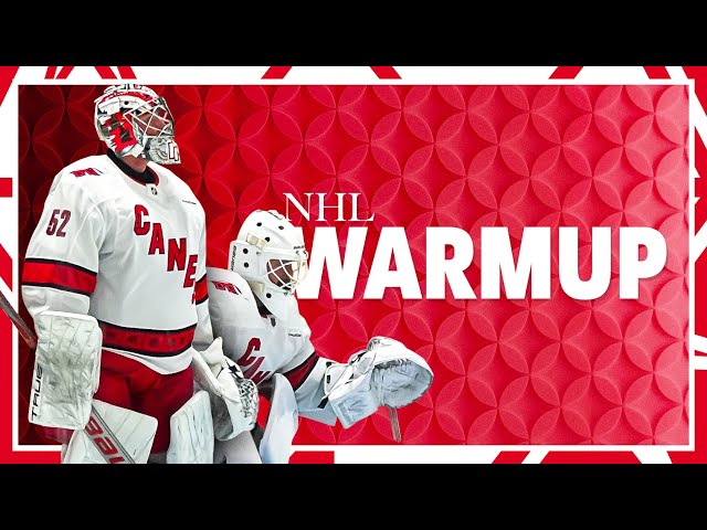 NHL Warmup: Carolina Hurricanes Pyotr Kochetkov & Spencer Martin