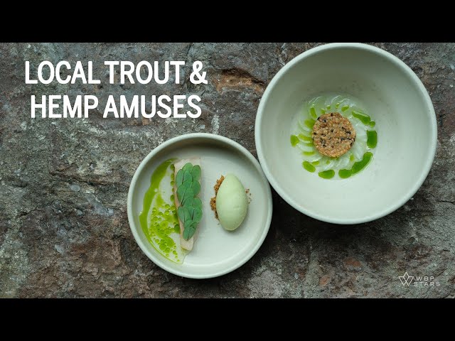 Chef Yornie van Dijk presents his TROUT & HEMP AMUSES at restaurant Basiliek, Harderwijk