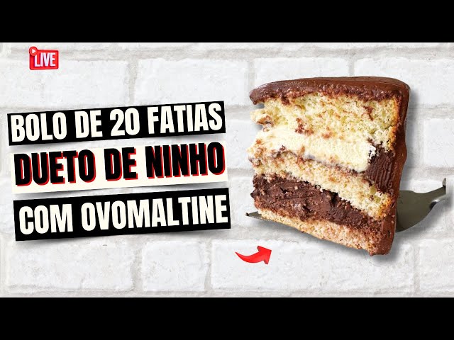 Montagem de Bolo de 20 fatias - Dueto de Ninho com ovomaltine