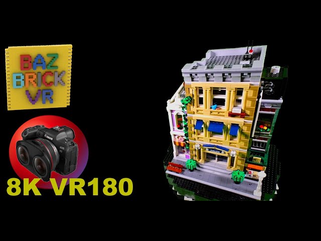 8K VR180 3D BazBrickVR S01E03 - Lego set 10278 Police Station review (Travel/Lego ASMR/Music 4K/8K)