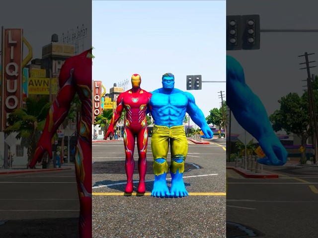 GTA V : IRON-HULK TAKES REVENGE FROM THANOS 🤯 #shorts #gta5