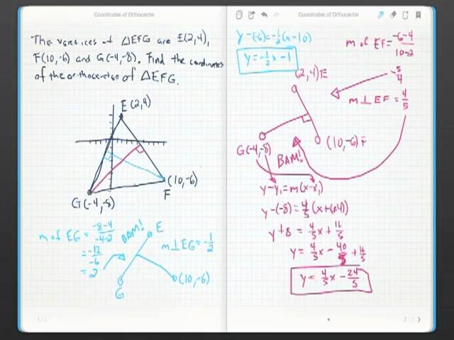 Coordinates of an Orthocenter