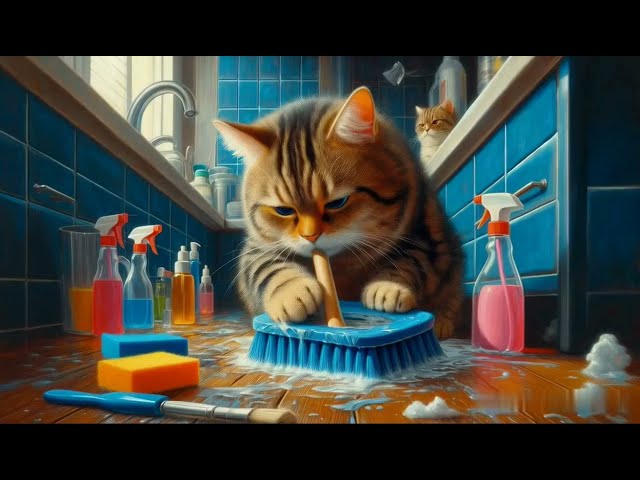 Meow & Mop: The Ultimate Cleaning Cat