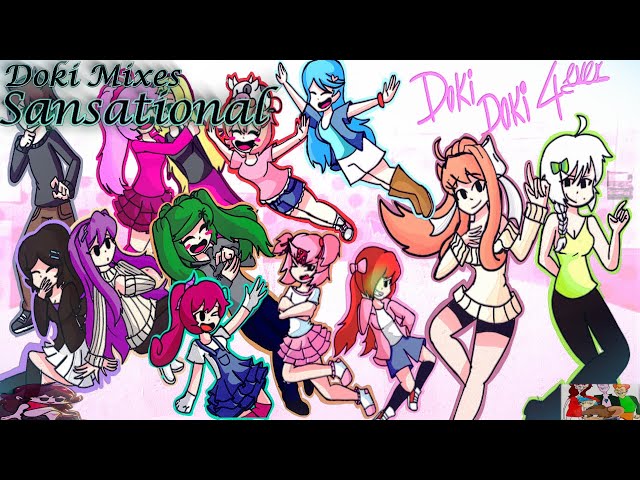 Friday Night Funkin' Doki Mixes (DDLC FNF Mod) It's Monika VS Sayori in Sansational