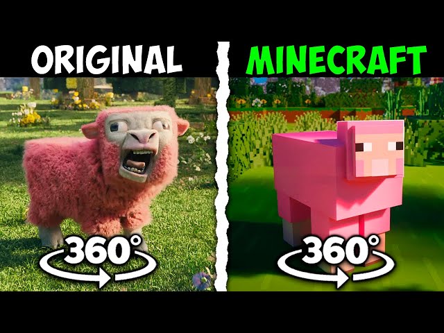 360º VR Minecraft Movie Teaser Original vs Minecraft Version