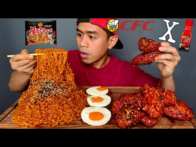 BUKA PUASA PAKE 10 AYAM CFC SAOS SAMYANG + 5 BUNGKUS SAMYANG!!