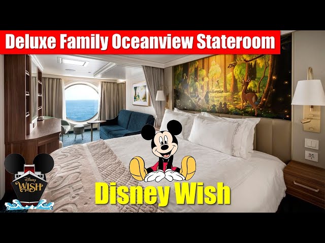 Disney Wish | Deluxe Family Oceanview Stateroom Tour | Category 08C - Room 6680 | Disney Cruise